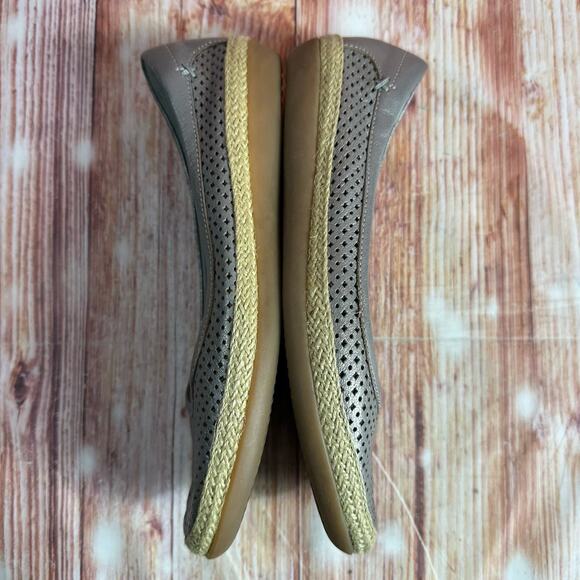 Clarks DANELLY ADIRA Size 7 Gray Leather Espadrille Loafers Ballet Flats Shoes - Picture 7 of 10
